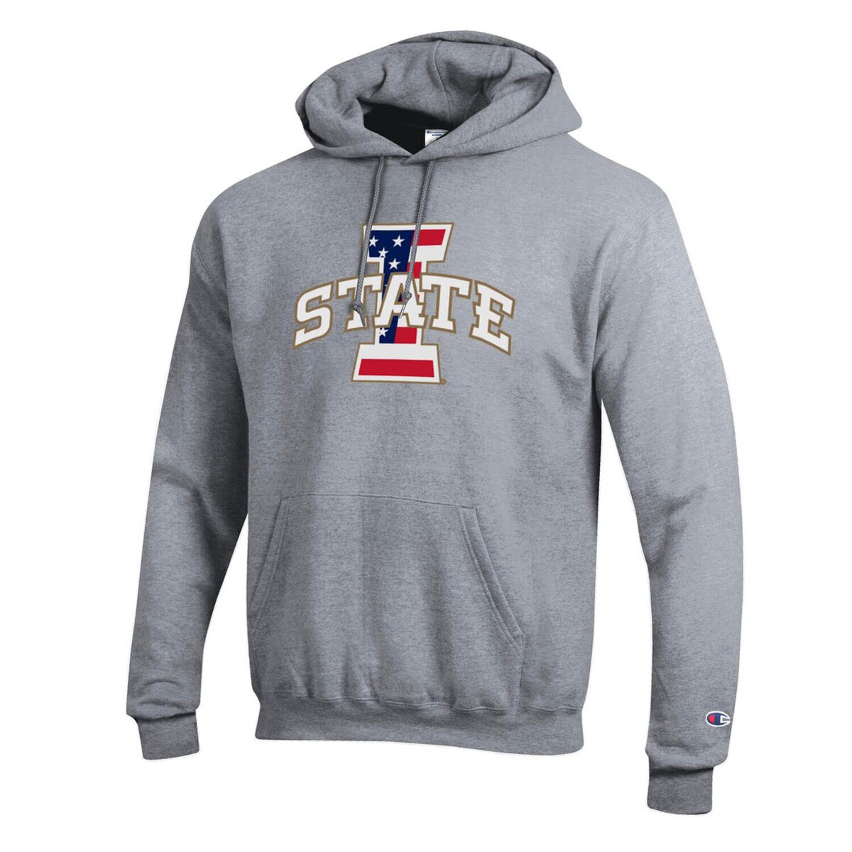 Champion® Patriotic I-State Gray Powerblend Hoodie